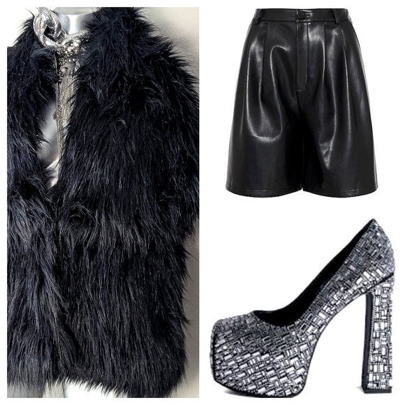 "Marc Bouwer" Vegan Fur Fuzzy Soft "Mob Wife" Classic Glam Chic Jacket - Picture 3 of 11